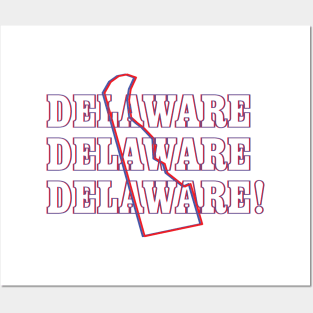 Delaware State Map & Label Posters and Art